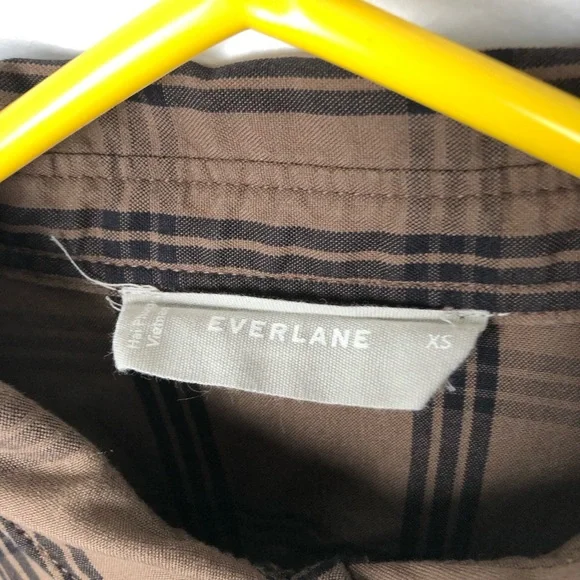 Everlane Field Dress Mocha Plaid size XS - Picture 3 of 5